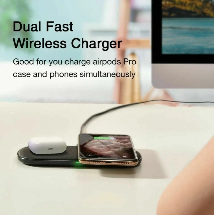 Cargador inalámbrico Choetech Dual Qi 15W 5 bobinas almohadilla de carga inalámbrica súper rápida Foto 4 de 4