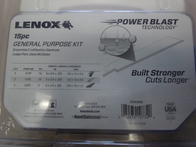 Lenox 15-Piece Reciprocating Saw Blade Kit With Case - Bi-Metal Blades