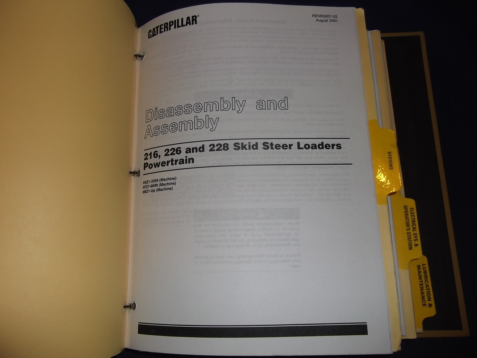 CAT Caterpillar 216 226 228 Skid Steer Loader Shop Repair Service Manual  for sale online | eBay