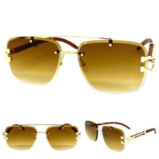 Men CLASSIC Elegant Vintage Retro Hip Hop Style SUNGLASSES Gold Frame Honey Lens
