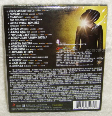 Adam Lambert Trespassing Deluxe Version Taiwan Ltd CD w/OBI +