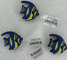 Lot of 3 Yellow Striped Blue Angel Fish Jibbitz Crocs Shoe Charms