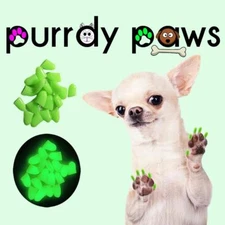 Soft Nail Caps For Dog Claws ( ULTRA GLOW ) * Purrdy Paws * 6 Sizes up to XXL
