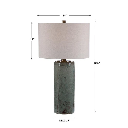 Uttermost Callais Ceramic and Metal Crackled Table Lamp in Aqua Blue - Picture 9 of 9