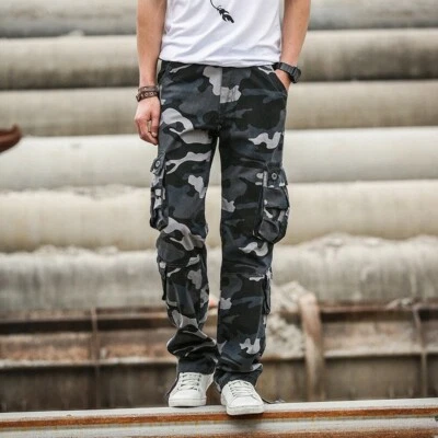 Hommes Camouflage Pantalon Militaire de Travail Poche Décontracté Armée - Photo 1/4