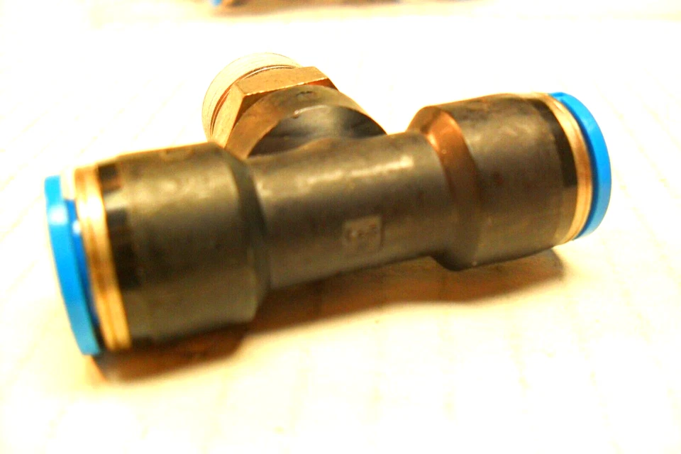 qty 2 - FESTO 153113 PUSH-IN T-FITTING, 10MM, R3/8 - QST-3/8-10 - NEW - Image 3 of 4