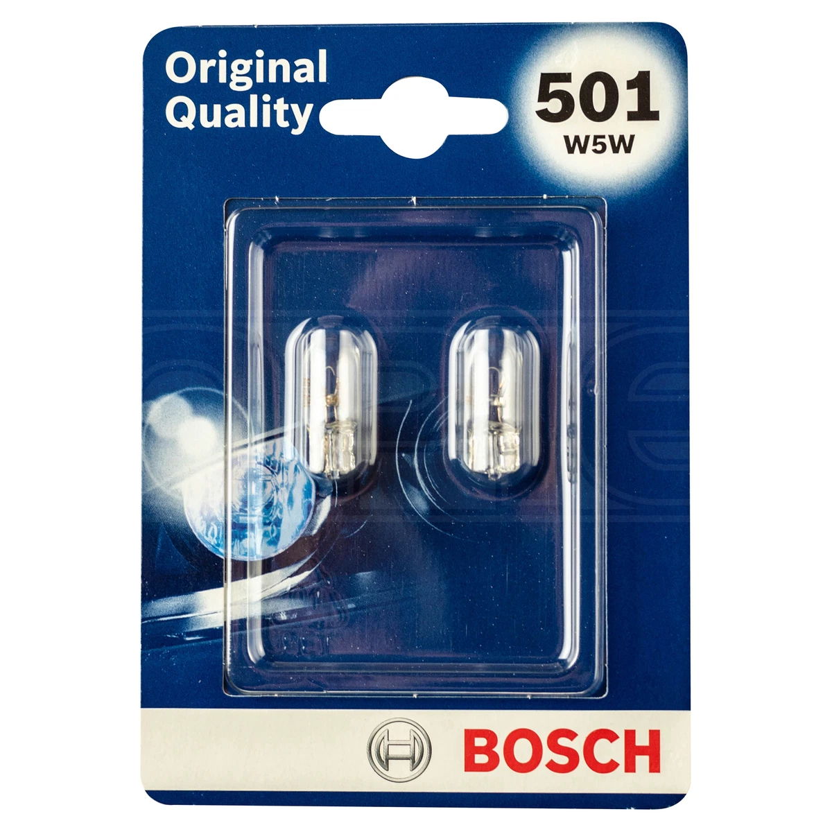 Bosch Light Bulb 12V 5W W5W 168 Road Legal OEM Side Tail Interior Twin Pack