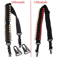 Tactical 2 Point Shotgun Sling 15/16 Rounds Shell Ammo Holder Bandolier 12/20Ga