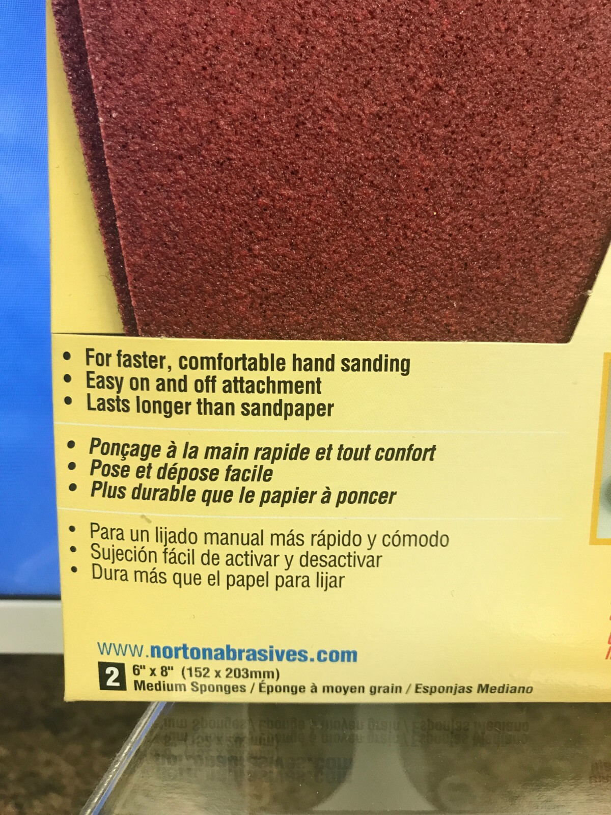 Norton 3x Replacement Sanding Glove Sponges Med. 100 Grit for sale