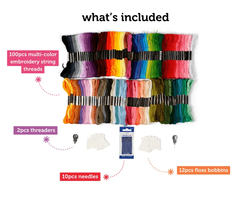 Incraftables Embroidery Thread for Bracelets 100pcs. Embroidery Floss - Image 2 of 4