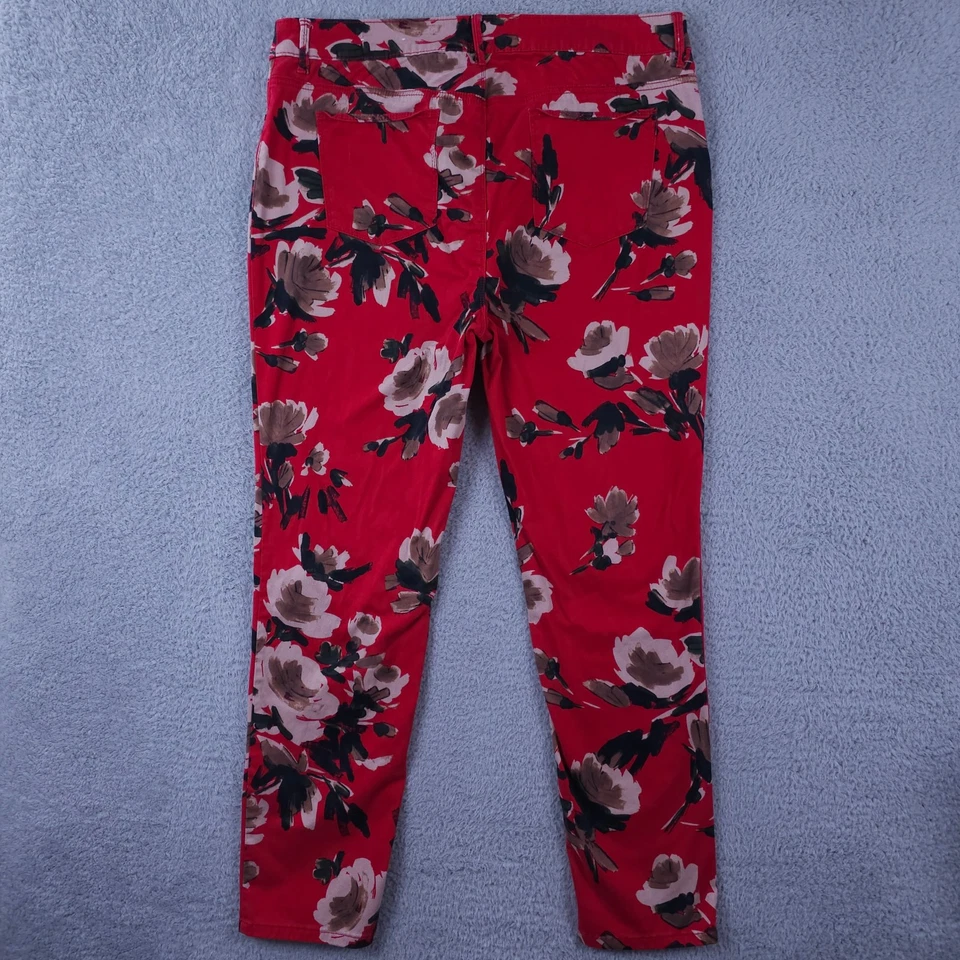 Pantalones Chicos Mujer 3 EE. UU. 16 Rojo Marrón Floral El Platino Jegging Elastizados Informales Foto 2 de 4