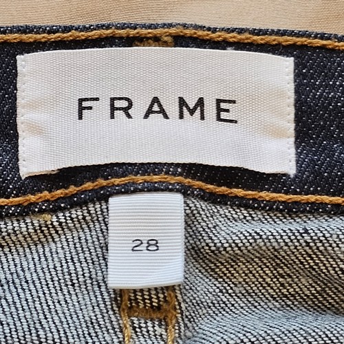 Jeans Frame Denim Le Garcon Crop Boyfriend Covant lavaggio scuro taglia 28 boho elasticizzato - Foto 5 di 19