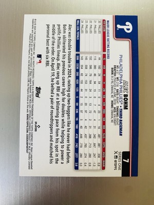 Alec Bohm 2025 Topps Series 1 Rainbow Foilboard #7 Philadelphia