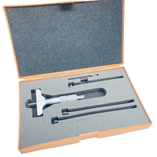 Mitutoyo 129-127 Depth Micrometer Set 0-4" Range .001" Grads #DMC 2.5-4 NICE