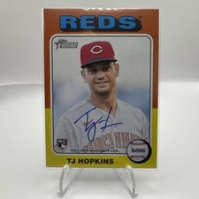 TJ Hopkins 2024 Topps Heritage High Number #ROA-TH Real One RC Auto Cincinnati