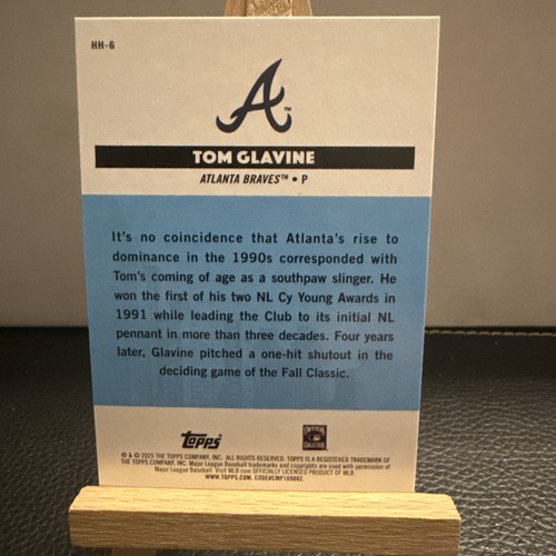 2025 Topps Tom Glavine All Star Game - Hometown Heros Atlanta Braves Insert #6 - Picture 2 of 2