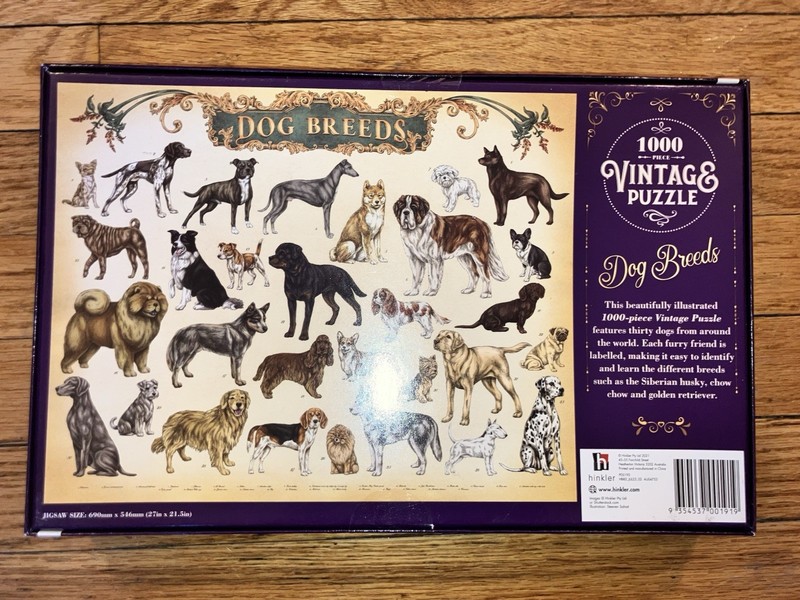1000 Piece Vintage Dog Breeds Puzzle