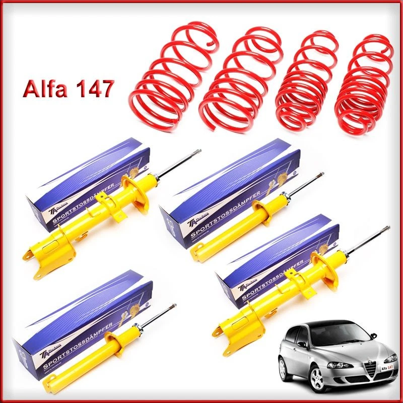 TA TECHNIX Assetto Sportivo Alfa Romeo 147 937 45mm/40mm 2001-2010 Molle + Ammortizzatori