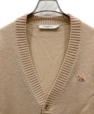 maison kitsune Baby Fox Patch L/S V-Neck Knit Cardigan Size: M Men