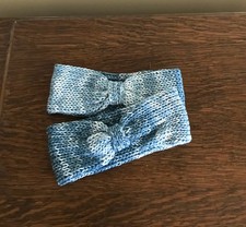 Handmade Knitted 100 Cotton Headband Ear Warmer Teal Blue