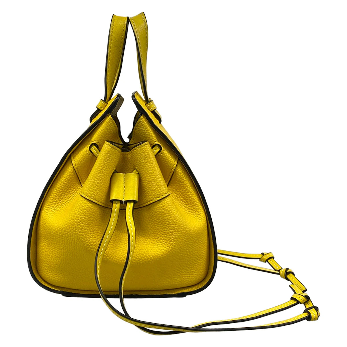 LOEWE Hammock Drawstring Bag Mini Yellow Soft Grain Calf Smooth