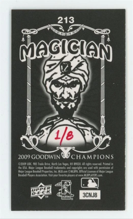 Erik Bedard 2009 Upper Deck Goodwin Champions Black Foil Mini /8 #213 Seattle - Image 2 of 3