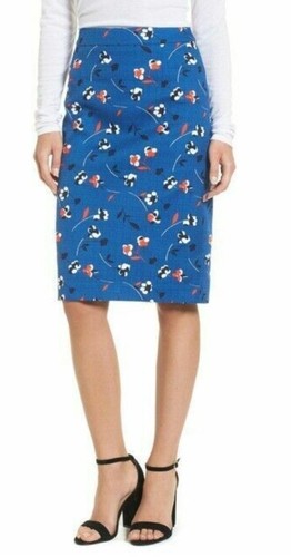 New BODEN Size 12 Blue Floral Textured Martha Pencil Skirt.NWOT - Picture 2 of 14