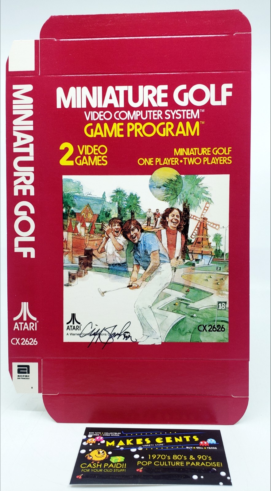 Cliff John Autograph ORIGINAL Box Atari 2600 Miniature Golf - WOW!