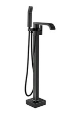 Bathtub Filler Faucet 1-Handle Freestanding Floor Mount Roman Tub in Matte Black