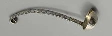 Miniature Acanthus Leaf Ladle Salt Spoon Taxco Mexico Sterling Silver Gold Wash