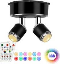 Battery Operated LED Spotlight with Remote Dimmable Accent Light Black