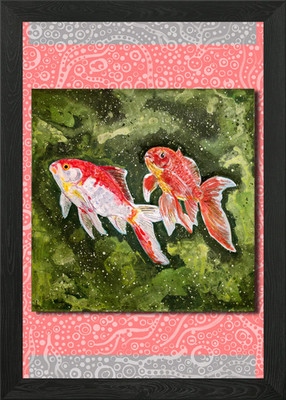 Zwei Fische gerahmtes Wandbild Poster Leinwanddruck Bild