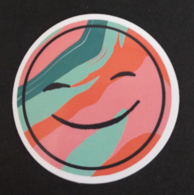 Bright Colorful Fun Happy Face Sticker 2.18'' (Z)