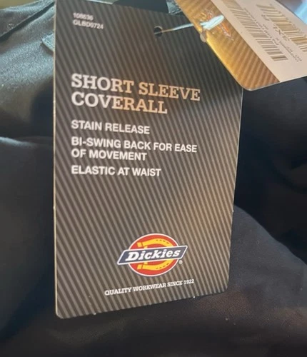 Dickies Black Short Sleeve Coverall Stain Release Bi-Swing Back Relaxed 3XL image 2