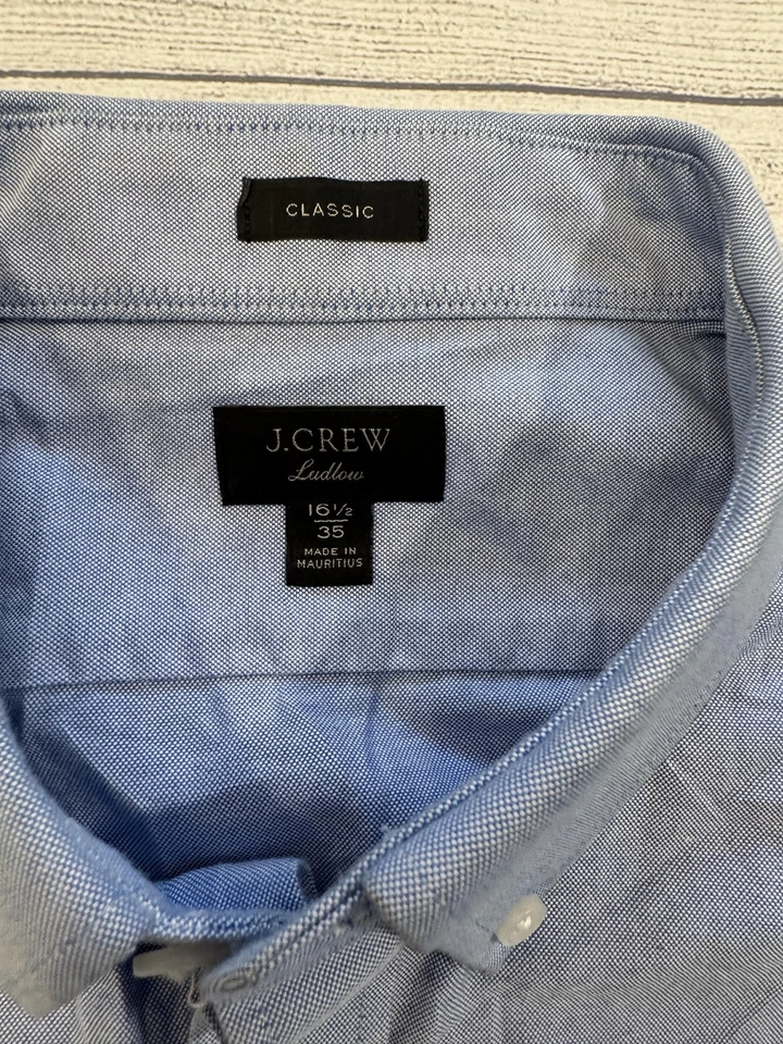 J Crew Ludlow Shirt Mens 16.5 35 Blue Classic Oxford Button Down Dress Cotton - Image 2 of 4