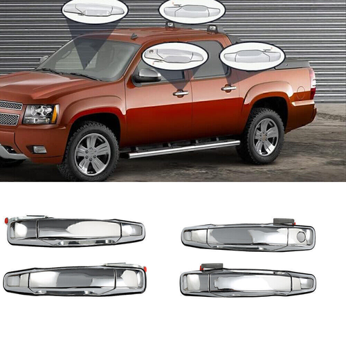 4PCS Black Exterior Door Handles For 2007-2014 Escalade Silverado Sierra Yukon - Direct Fit