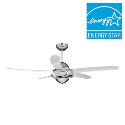 Vento Uragano 54 in. Indoor Chrome Ceiling Fan with 5 White Blades  K-00033