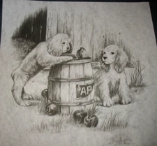 * TRI CHEM O 7227 BARNYARD VISITOR PUPPIES CHIMPMUNK Picture to paint TRICHEM