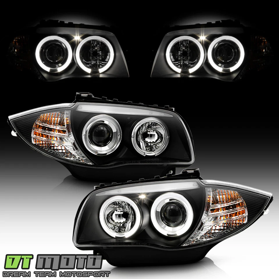 Faros proyectores LED negros para BMW E87 128i 135i modelo halógeno 2008-2013 Foto 2 de 4