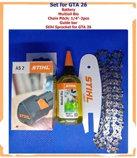 STIHL SET GTA Battery AS 2 + 2pcs Spare Chain + Oil Multioil+Guide Bar 4"1