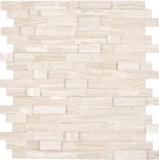 Mosaico Pietra Naturale Pezzi Grigio Look-Legno Cucina Autoadesivo 200-M02 1 Mat