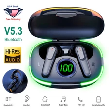TWS Bluetooth 5.3 Wireless Earbuds Headset Noise Cancelling with Charging Case /