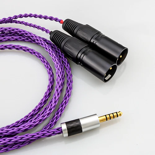 Cavo Adattatore Audio XLR Bilanciato Maschio a Doppio 2x3pin 8 Core Placcato Argento 4,4mm - Foto 4 di 6