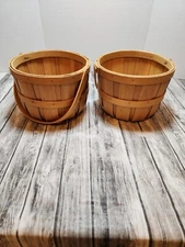 Bushel Style Baskets with Handle - 9 1/4” round top, 6 1/4” deep, 13”  Height