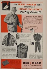 1958 Print Ad Bone-Dry Red Head Hunting Clothes Made in Chicago,Illinois