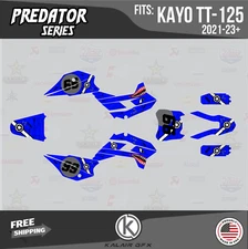 Graphics Kit for Kayo Pit Bike TT 125 TT 140  (2021+) Predator - Blue