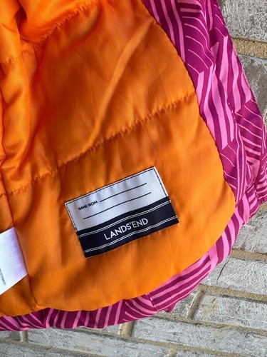 Lands' End Pink & Orange Hooded Ski Jacket Girl's Size S (4). - Picture 4 of 11
