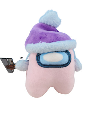 Toikido Among Us LIGHTPINK+Winter Hat Ejected Edition 6'' Plush Clip Keychain NWT