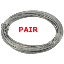 Garage Door Torsion Cables 14′ Door (186") Wire Assembly 1/8", 7x19 PAIR