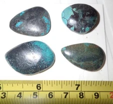 Turquoise Stone Flat Free Form Cabochon 131 Carat 4 pieces